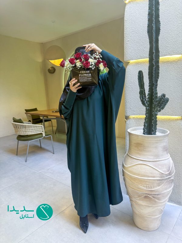مانتو عبایی ستایش زمردی _ کرپ الیزه